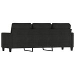 vidaXL Canapé à 3 places Noir 180 cm Tissu