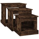 vidaXL Tables basses 3 Pièces chêne fumé bois d'ingénierie