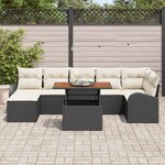 vidaXL Ensemble de canapé de jardin 8 Pièces Noir Poly rotin