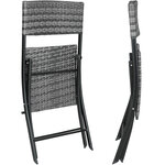 Tectake Salon de jardin TREVI 2 personnes - gris