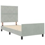 vidaXL Cadre de lit avec tête de lit Gris clair 90 x 200 cm Velours
