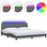 vidaXL Cadre de lit sans matelas Hanko gris foncé 200x200 cm tissu