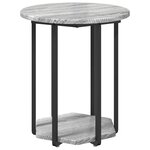 vidaXL Ensemble de tables d'appoint 2 Pièces Gris sonoma et Noir