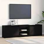 vidaXL Meuble TV Noir 182 x 34 x 50 cm Bois d'ingénierie