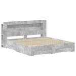 vidaXL Cadre de lit avec rangement Gris béton 200 x 200 cm