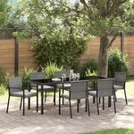 vidaXL Ensemble de salle à manger pour jardin 6 Pièces Gris Poly rotin