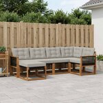vidaXL Ensemble de canapés d'extérieur 6 Pièces Naturel et gris clair