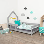 Lit cabane enfant POPPI 120 x 200 gris 2