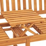 vidaXL Banc de jardin 3 places avec table 150 cm bois de teck massif