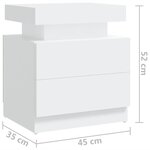 vidaXL Table de chevet Blanc 45x35x52 cm Aggloméré