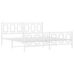vidaXL Cadre de lit métal sans matelas et pied de lit blanc 180x200 cm