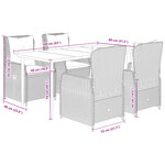 vidaXL Ensemble à manger de jardin avec coussins 5Pièces Beige poly rotin