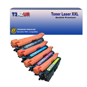 T3AZUR - Lot de 4 Toners compatibles avec Canon 723H / 732H pour Canon LBP-7750Cdn LBP-7780Cx (Noir+Couleur)