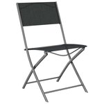 vidaXL Chaises d'extérieur pliables lot de 2 Noir Acier et textilène