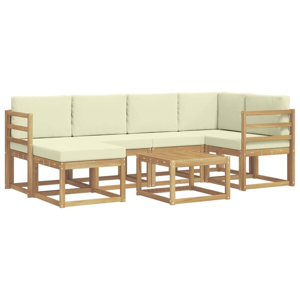 vidaXL Ensemble de canapés d'extérieur 7 pc Blanc et crème