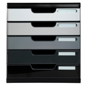 Module De Classement Modulo Shades Of Grey 5 Tiroirs Fermés - Nuances De Gris - Exacompta