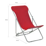 vidaXL Chaises de plage pliables 2 Pièces Acier et tissu oxford Rouge