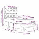 vidaXL Lit à ressorts avec matelas Taupe 120 x 190 cm tissu