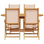 vidaXL Ensemble de salle à manger pour jardin Pliant 5 Pièces Beige