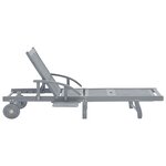 vidaXL Chaise longue de jardin Gris Bois d'acacia solide