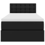 vidaXL Lit avec rangement et matelas Noir 90 x 200 cm Simili cuir