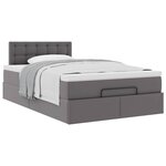 VidaXL Cadre de lit ottoman avec matelas gris 120x190 cm similicuir