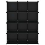 vidaXL Cubes de rangement 12 Pièces Noir PP