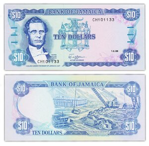 Billet de Collection 10 dollars 1989 Jamaïque - Neuf - P71c