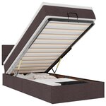vidaXL Lit ottoman avec matelas marron foncé 90x200 cm tissu