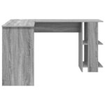 vidaXL Bureau d'Angle avec Rangement Gris Sonoma 140 x 113.5 x 75 cm