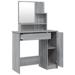 vidaXL Coiffeuse avec miroir Sonoma gris 86 5x35x136 cm