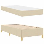 vidaXL Cadre de lit avec matelas Crème 100 x 200 cm tissu