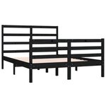 Vidaxl cadre de lit noir bois de pin massif 120x190 cm petit double