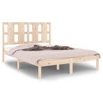 vidaXL Cadre de lit Bois de pin massif 140x190 cm