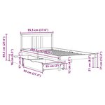 vidaXL Cadre de lit sans matelas blanc 90x200 cm bois de pin massif