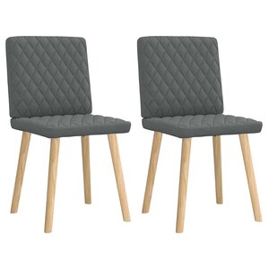 vidaXL Chaises à manger lot de 2 gris foncé tissu