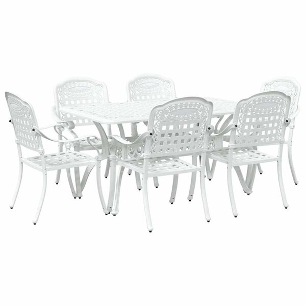 vidaXL Ensemble de salle à manger pour jardin 7 Pièces Blanc Aluminium