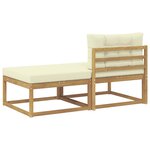 vidaXL 2 Pièce Pouf d'Extérieur Polyester Blanc