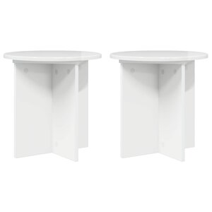 vidaXL Support de Plante 2 pièces Blanc brillant 40 x 40 x 40 cm
