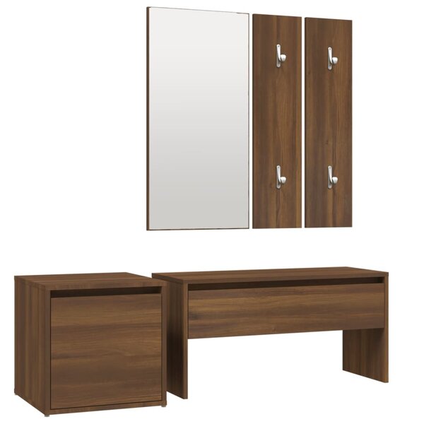 vidaXL Ensemble de meubles de couloir Chêne marron Bois d'ingénierie
