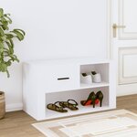 vidaXL Armoire à chaussures Blanc 80x35x45 cm Bois d'ingénierie