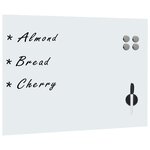 vidaXL Tableau blanc magnétique mural en verre 80 x 60 cm