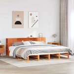 vidaXL Lit bibliothèque sans matelas cire marron 200x200cm bois massif