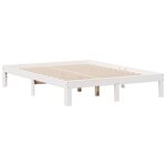 vidaXL Lit bibliothèque sans matelas blanc 150x200 cm bois pin massif