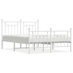 vidaXL Cadre de lit métal sans matelas et pied de lit blanc 140x200 cm
