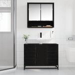 vidaXL Meuble de Lavabo de Salle de Bain Chêne noir 80 x 33 x 60 cm