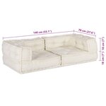 vidaXL Canapé modulaire 2 places crème 140x70x36 tissu