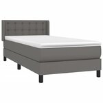 vidaXL Sommier à lattes de lit avec matelas Gris 100x200 cm Similicuir