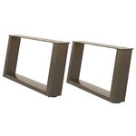 vidaXL Pieds de table basse en U 2 pièces Acier naturel 60 x (30-31) cm Acier