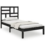 vidaXL Cadre de lit sans matelas noir bois massif 75x190 cm